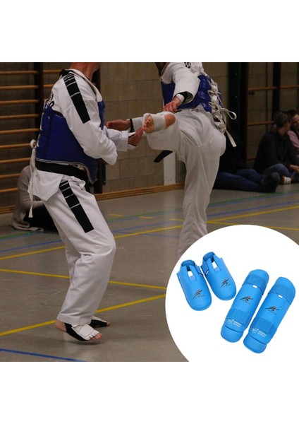 Shin Instep Koruyucular Martial Bacak Koruyucu Bacak Desteği Kickboks Pedleri Mma S Blue (Yurt Dışından)