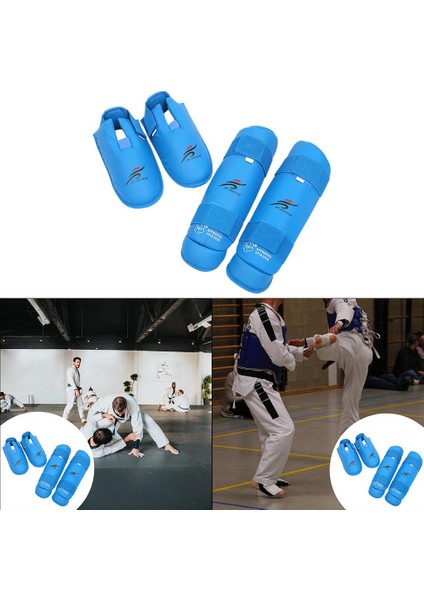 Shin Instep Koruyucular Martial Bacak Koruyucu Bacak Desteği Kickboks Pedleri Mma S Blue (Yurt Dışından)