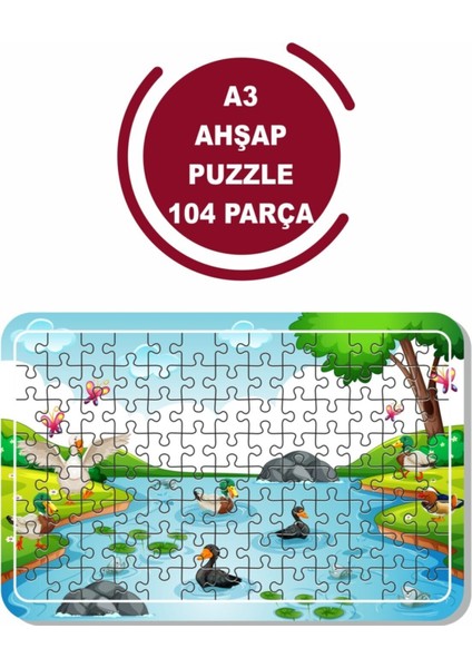 Ördek ve Kazlar A3 104 Parça Puzzle, Oyuncak, Yapboz