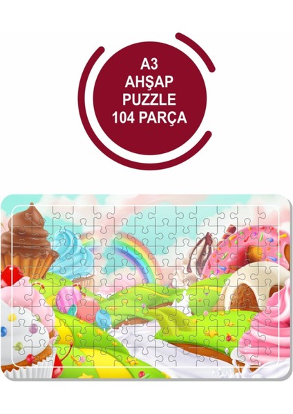 Şeker, Meyve, A3 104 Parça Puzzle, Oyuncak, Yapboz
