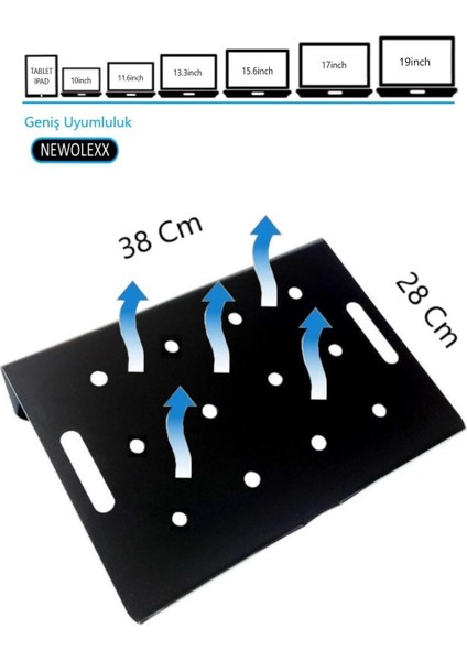 Metal Notebook Soğutucu Laptop Standı-Siyah-11.6-19 Inch fiyatları