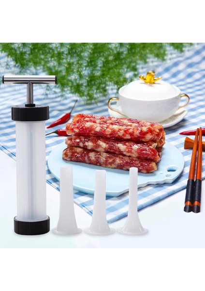 Sosis Maker Et Stuffer Sosisli Sosisli Doldurma Makinesi ile 3 Dolum Memeleri (Yurt Dışından)