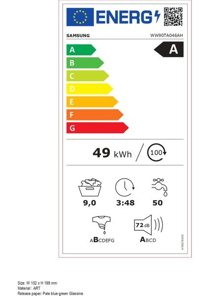 WW90TA046AH/AH 9kg 1400 Devir Çamaşır Makinesi