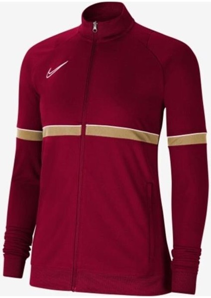 Dri-Fit Academy 21 Kadın Sweatshirt Kırmızı Dik Yaka Rahat Kesim Yeni Sezon