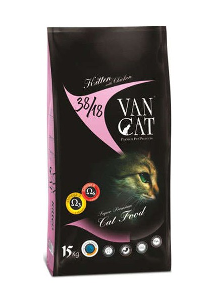 Vancat Kitten Kuzu Etli Pirinçli Yavru Kedi Maması 15 Kg-Zoo