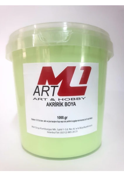 M1 Art Akrilik Boya 1 kg 10 Renk Seçeneği Ahşap Tuval Seramik  Duvar Taş