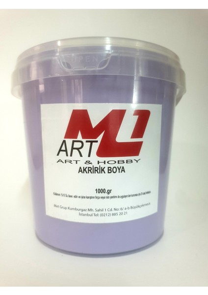 M1 Art Akrilik Boya 1 kg 10 Renk Seçeneği Ahşap Tuval Seramik  Duvar Taş