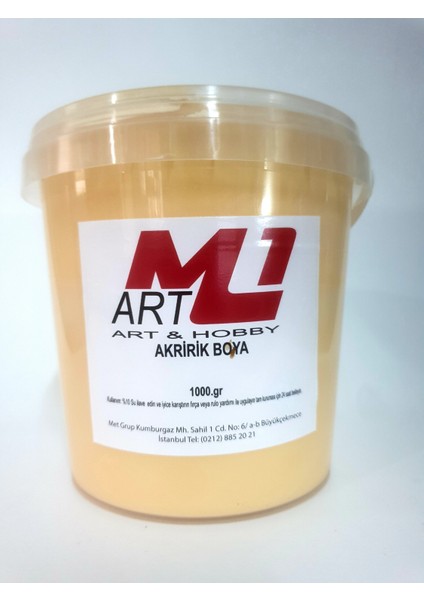 Akrilik Boya 1 kg 10 Renk Seçeneği Ahşap Tuval Seramik Duvar Taş
