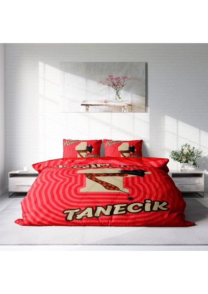 Sevgililer Günü Pamuk Saten Çift Kişilik Nevresim Takımı Birtanem