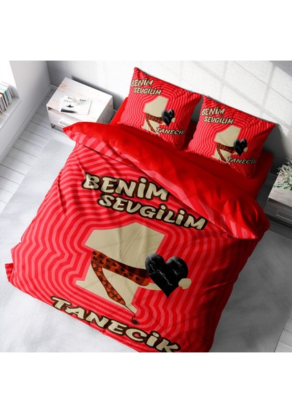 Sevgililer Günü Pamuk Saten Çift Kişilik Nevresim Takımı Birtanem fiyatları