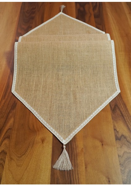 Dantel Kenarlı Doğal Jüt Runner