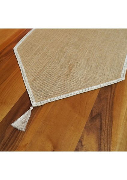 Dantel Kenarlı Doğal Jüt Runner indirimleri