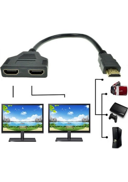 2080 2 Port HDMI Çoklayıcı Switch Ekran Çoğaltıcı Hub Hdmi Splitter Adaptör