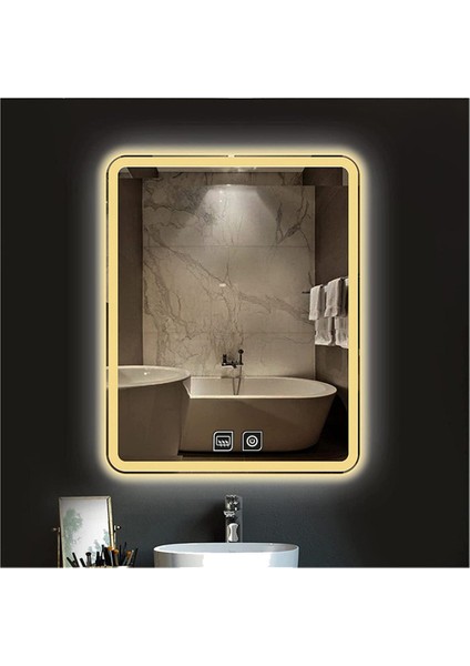 70 x 110 cm Dokunmatik Tuşlu Buğu Çözücü Ledli Banyo Aynası Dekoratif Ayna indirimleri