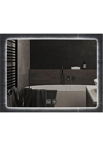 50 x 65 cm Dokunmatik Tuşlu Buğu Çözücü Ledli Banyo Aynası Dekoratif Ayna indirimleri