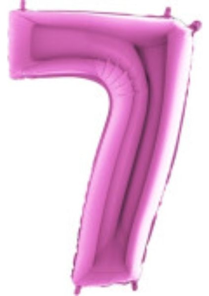7 Rakam Pembe Folyo Balon 40 Inç 100 cm