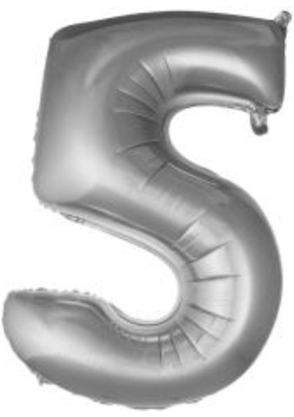 40'' 100 cm Gümüş Folyo Rakam Balon 5