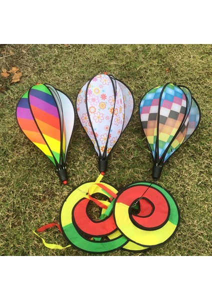 4 Adet 55 '' Sıcak Hava Balonu Windsock Rüzgar Spinner Çim Festivali Bahçe Dekor (Yurt Dışından)