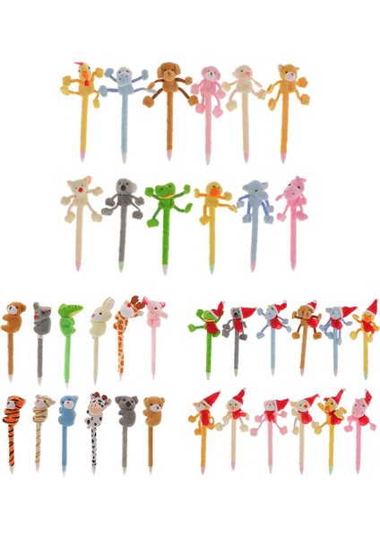 Peluş Bebek Ballpen Tükenmez Kalem 24 Adet / Takım Sevimli Karikatür Peluş Hayvan Kalemler (Yurt Dışından) indirimleri