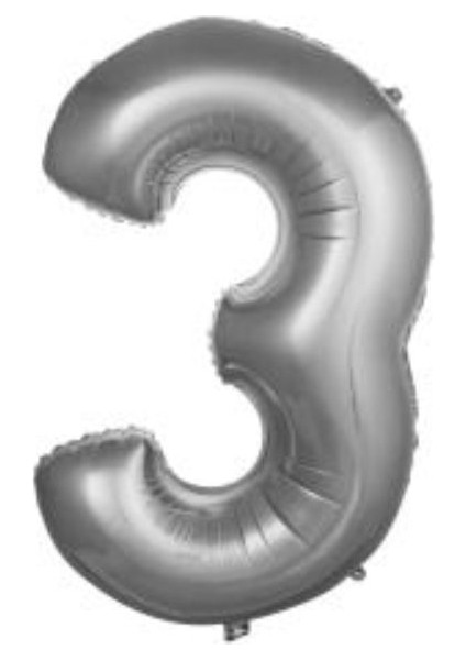 40'' 100 cm Gümüş Folyo Rakam Balon 3