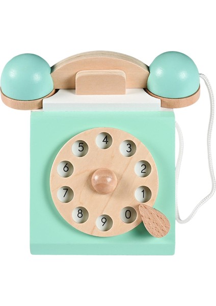 Retro Ahşap Ruşlu Telefon -Yeşil (Yurt Dışından)