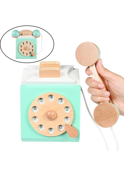 Retro Ahşap Ruşlu Telefon -Yeşil (Yurt Dışından) fırsatları