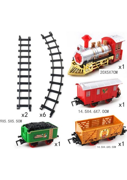 Pil-Powered Tren Oyuncaklar Demiryolu Parça Tren Seti Erkek Çocuklar Için 8 Parça (Yurt Dışından)