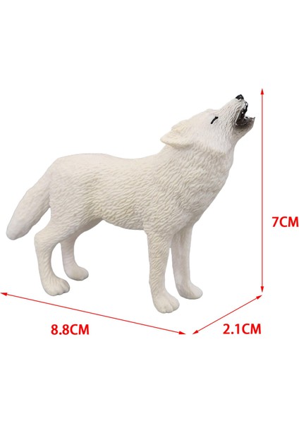 Gerçekçi Kurt Figürinler Okul Öncesi Minyatür Doğum Günü Hediyesi Toddlers Çocuk Arctic Wolf (Yurt Dışından)