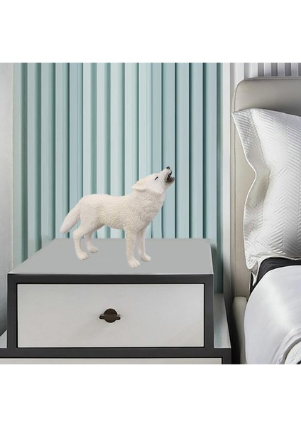Gerçekçi Kurt Figürinler Okul Öncesi Minyatür Doğum Günü Hediyesi Toddlers Çocuk Arctic Wolf (Yurt Dışından)