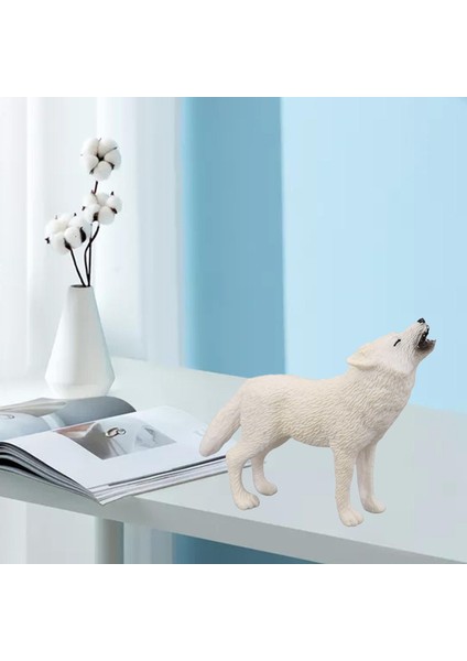 Gerçekçi Kurt Figürinler Okul Öncesi Minyatür Doğum Günü Hediyesi Toddlers Çocuk Arctic Wolf (Yurt Dışından)