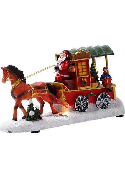 11 Inç Santa Kızak ile Çok Renkli Heykelcik Müzik Xmas Dekorasyon Ev Için (Yurt Dışından)