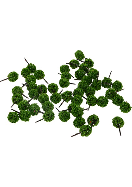 50 Adet Top Şekilli Model Ağaçlar Manzara Manzara N Ölçekli Düzeni Yeşil Çim Yeşil (Yurt Dışından)