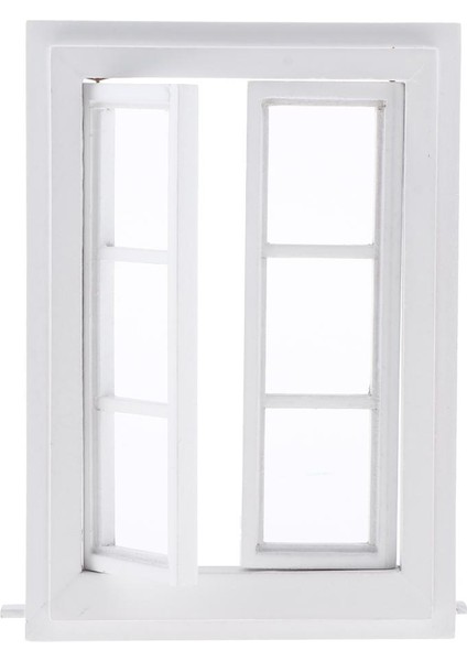 Bebek Evi için Minyatür Ahşap 6 Panel Pencere Çerçevesi -Beyaz (Yurt Dışından) indirimleri