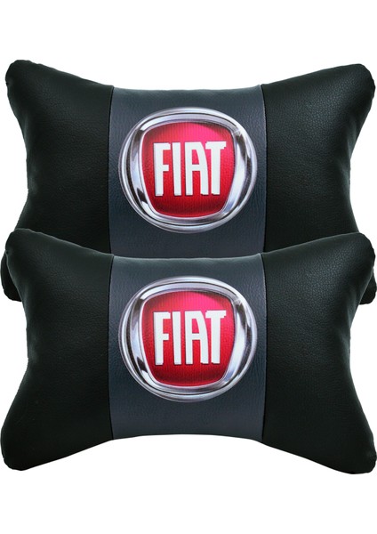 Fiat 2'li Lüx Ortopedik Oto Boyun Yastığı (Dijital Deri Baskı)