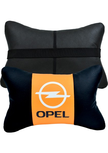 Opel 2'li Lüx Ortopedik Oto Boyun Yastığı (Dijital Deri Baskı)