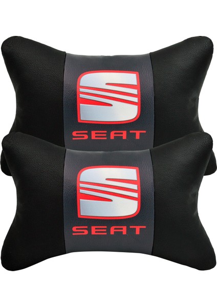 Seat 2'li Lüx Ortopedik Oto Boyun Yastığı (Dijital Deri Baskı)