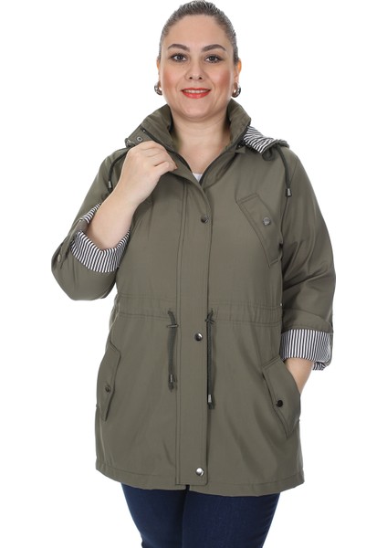 Kadın Büyük Beden Mevsimlik Trençkot 595 Haki/khaki 21S32000595 fırsatları
