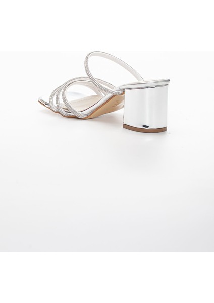Brian Kadın Topuklu Terlik Gümüş indirimleri