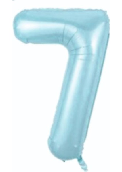 34 Inç 76 cm Folyo Mavi Rakam Balon 7