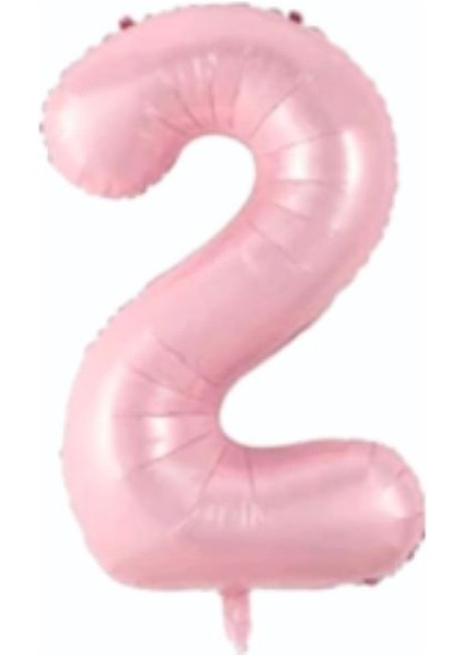 34 Inç 76 cm Folyo Pembe Rakam Balon 2