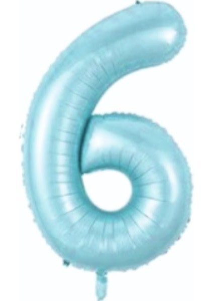 34 Inç 76 cm Folyo Mavi Rakam Balon 6