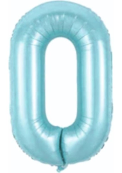 34 Inç 76 cm Folyo Mavi Rakam Balon 0