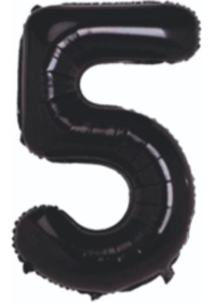 34 Inç 76 cm Folyo Siyah Rakam Balon 5