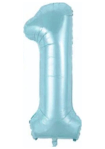 34 Inç 76 cm Folyo Mavi Rakam Balon 1