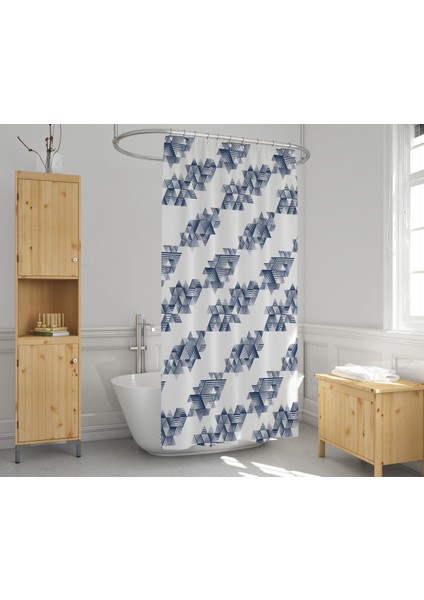 Banyo Duş Perdesi 1619 Tek Kanat 1x180x200cm Duşakabin Perdesi Halka Hediyeli