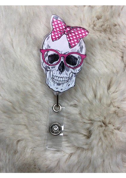 Fiyonklu Iskelet Kafa Yoyo Kartlık Pembe