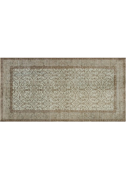 Klasik Modern Vintage Eskitme El Dokuma Halı 111 x 224 cm F1301