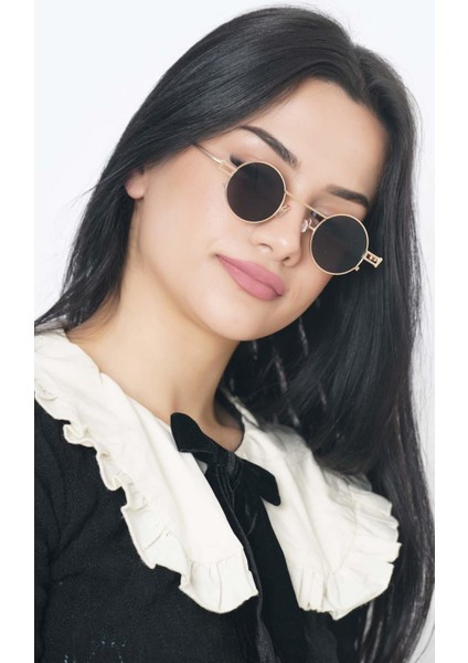 s Yuvarlak Siyah Unisex Güneş Gözlüğü