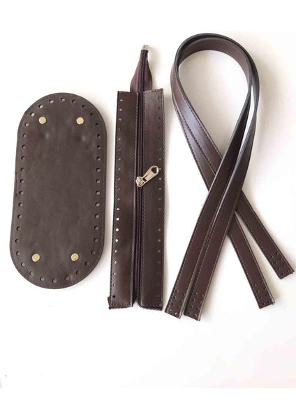 Sap Taban Fermuar Seti Koyu Kahve