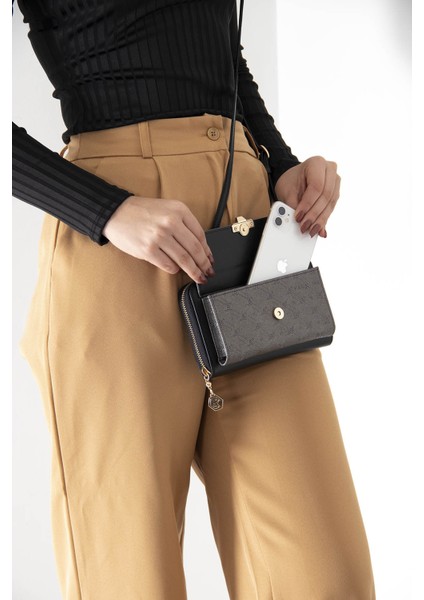 Platin Üç Bölmeli Kadın Çapraz Askılı Telefon Cüzdanı/cüzdan & Kartlık SP921 fiyatları